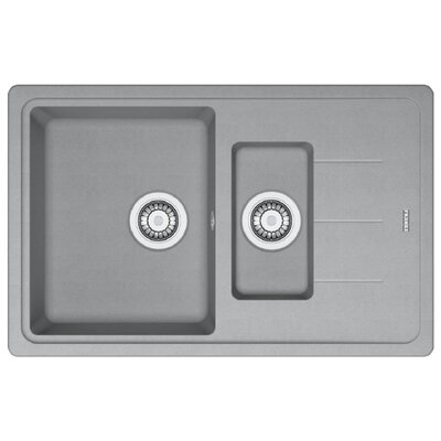 Zlewozmywak półtorakomorowy z ociekaczem FRANKE Basis BFG 651-78 114.0676.281 Kamienny Szary 50x78