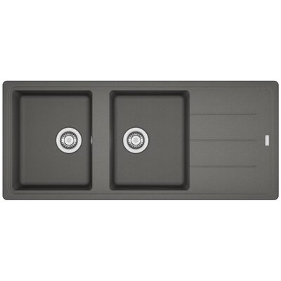 Zlewozmywak dwukomorowy z ociekaczem FRANKE Basis BFG 621-116 114.0676.262 Kamienny Szary 50x116