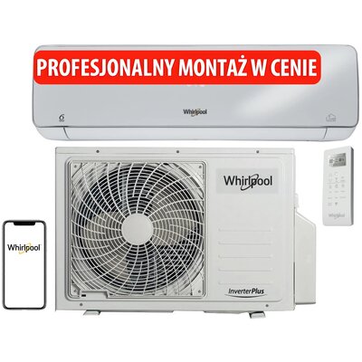 Zdjęcie klimatyzator split, pompa ciepła powietrze - powietrze whirlpool spiw312a3wf.1 z usługą montażu