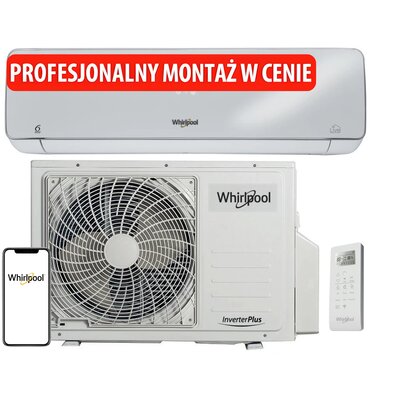 Zdjęcie klimatyzator split, pompa ciepła powietrze - powietrze whirlpool spiw309a3wf.1 z usługą montażu