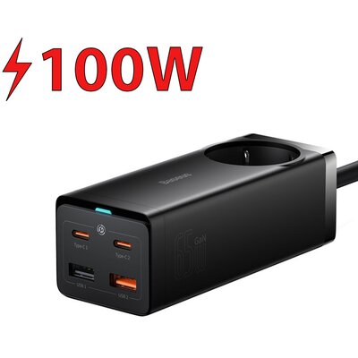 Ładowarka sieciowa BASEUS GaN3 Pro 100W Czarny PSZM000401
