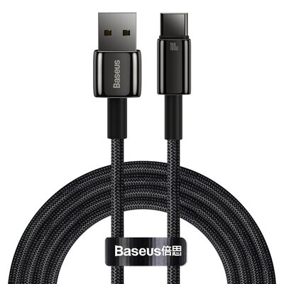 Kabel USB - USB-C BASEUS Tungsten Gold 100W 2m Czarny