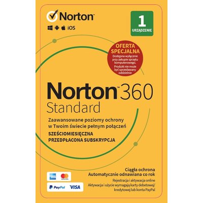 Фото - Програмне забезпечення Norton Antywirus  360 Standard 10GB 1 URZĄDZENIE 6 MIESIĘCY Kod aktywacyjny 
