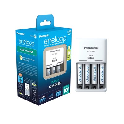 Ładowarka PANASONIC Eneloop Basic Charger BQCC51 + 4 akumulatorki AAA 800 mAh