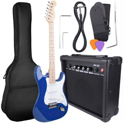 Zestaw gitarowy NN Eg Set Niebieski + Wzmacniacz + Etui