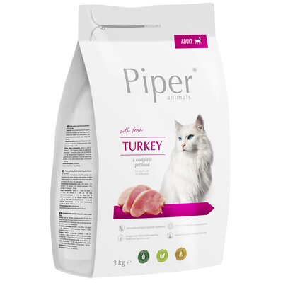 Фото - Корм для кішок Piper Karma dla kota  Animals Indyk 3 kg 