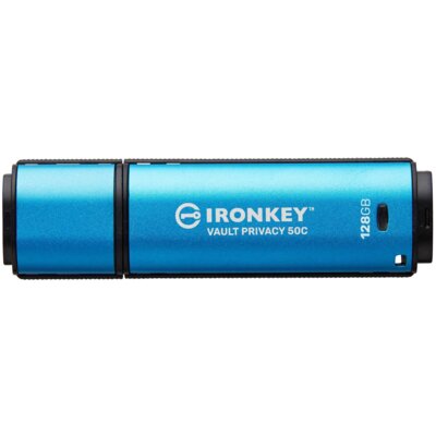 Pendrive KINGSTON IronKey Vault Privacy 50C 128GB, USB-C, Odczyt 250 Mb/s, Zapis 180 Mb/s Niebieski