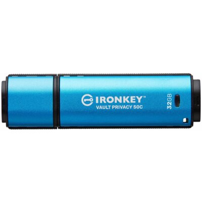 Pendrive KINGSTON IronKey Vault Privacy 50C 32GB, USB-C, Odczyt 250 Mb/s, Zapis 180 Mb/s Niebieski