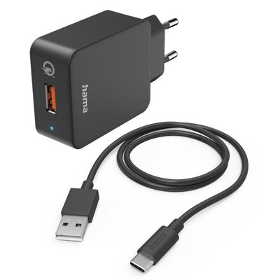 Ładowarka sieciowa HAMA 201625 19.5W Czarny ładowarka do telefonu USB + kabel