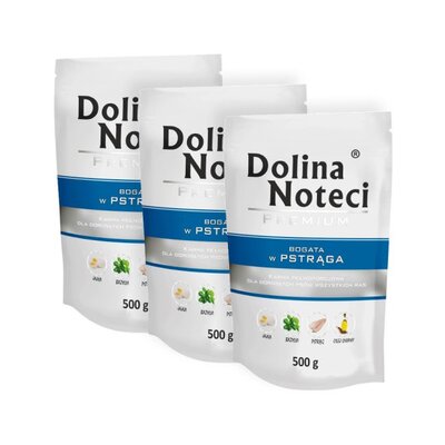 Karma dla psa DOLINA NOTECI Premium Pstrąg 3 x 500 g