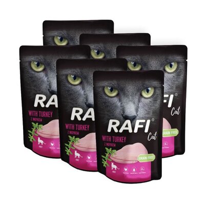 Karma dla kota RAFI z indykiem 6 x 100 g