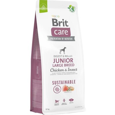 Karma dla psa BRIT Care Dog Sustainable Junior Large Breed Kurczak i owady 12 kg