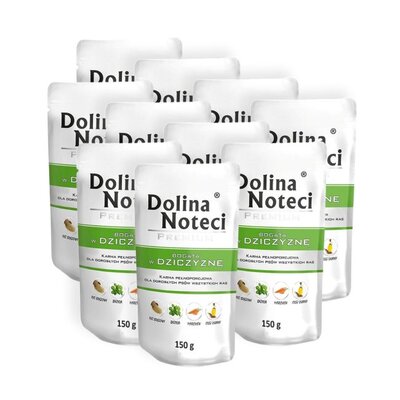 Karma dla psa DOLINA NOTECI Premium bogata w dziczyznę 10 x 150 g