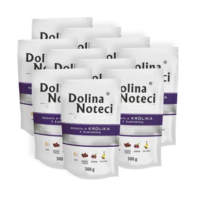 Karma dla psa DOLINA NOTECI Premium bogata w królika z żurawiną 10 x 500 g