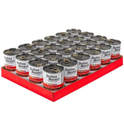 Karma dla psa DOLINA NOTECI Premium Junior bogata w serca wołowe 24 x 400 g
