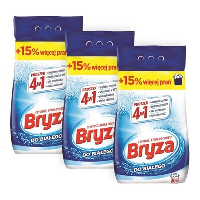 Proszek do prania BRYZA 4 w 1 White 3 x 6.82 kg