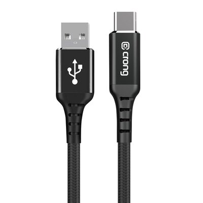 Kabel USB - USB-C CRONG Armor Link 0.25 m Czarny