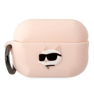 Etui na słuchawki KARL LAGERFELD Silicone Choupette Head 3D do Apple AirPods Pro 2 Różowy