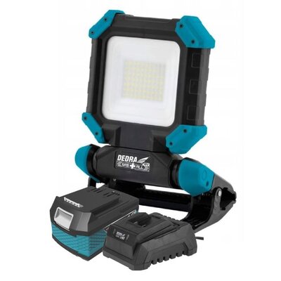 Lampa warsztatowa DEDRA DED6906 + Akumulator DEDRA DED7034 SAS+ALL 4Ah 18V + Ładowarka DEDRA DED7038 SAS+ALL