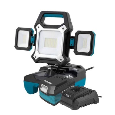 Lampa warsztatowa DEDRA DED6907H + Akumulator DEDRA DED7034 SAS+ALL 4Ah 18V + Ładowarka DEDRA DED7038 SAS+ALL