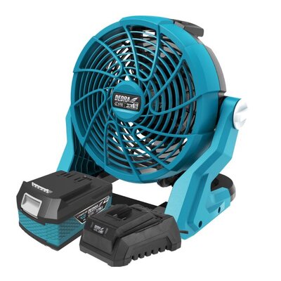 Wentylator DEDRA Sas+ All DED7080 + Akumulator DEDRA DED7034 SAS+ALL 4Ah 18V + Ładowarka DEDRA DED7038 SAS+ALL