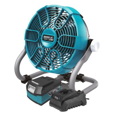 Wentylator DEDRA DED7074 + Akumulator DEDRA DED7034 SAS+ALL 4Ah 18V + Ładowarka DEDRA DED7038 SAS+ALL