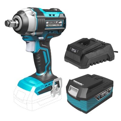 Klucz udarowy DEDRA DED7146 + Akumulator DEDRA DED7034 SAS+ALL 4Ah 18V + Ładowarka DEDRA DED7038 SAS+ALL