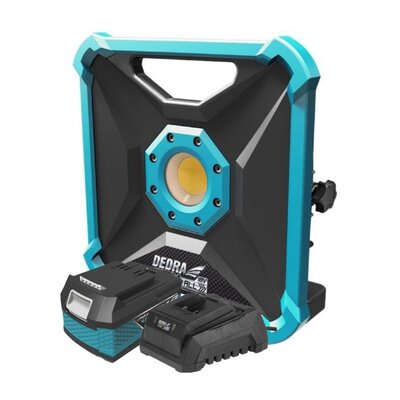 Lampa warsztatowa DEDRA DED7071 + Akumulator DEDRA DED7034 SAS+ALL 4Ah 18V + Ładowarka DEDRA DED7038 SAS+ALL