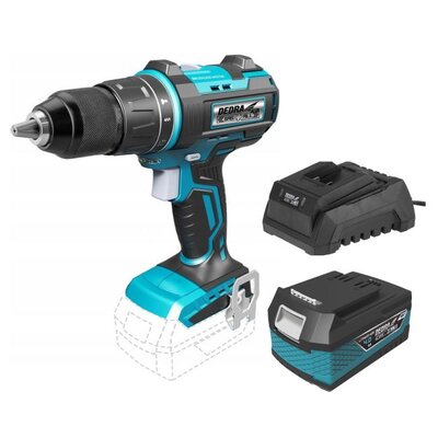 Wiertarko-wkrętarka DEDRA DED7142 + Akumulator DEDRA DED7034 SAS+ALL 4Ah 18V + Ładowarka DEDRA DED7038 SAS+ALL