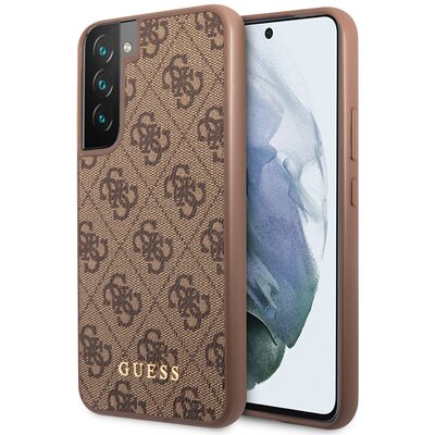 Etui GUESS 4G Metal Gold Logo do Samsung Galaxy S23 Brązowy