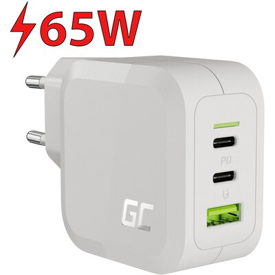 Ładowarka sieciowa GREENCELL CHARGC08 PowerGaN 65W Biały