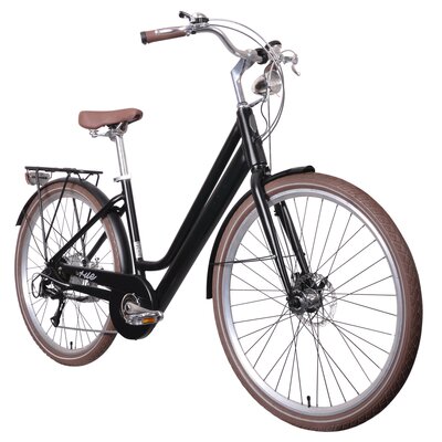 Rower elektryczny INDIANA La Rue D18 28 cali Czarny mat