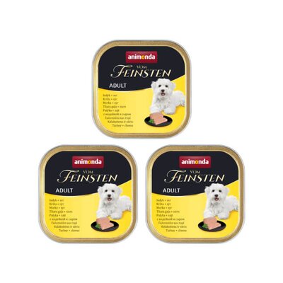 Karma dla psa ANIMONDA Vom Feinsten z indykiem i serem 3 x 150 g