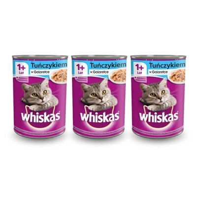 Karma dla kota WHISKAS Tuńczyk w galaretce 3 x 400 g