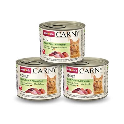 Karma dla kota ANIMONDA Carny Kurczak z indykiem i królikiem 3 x 200 g