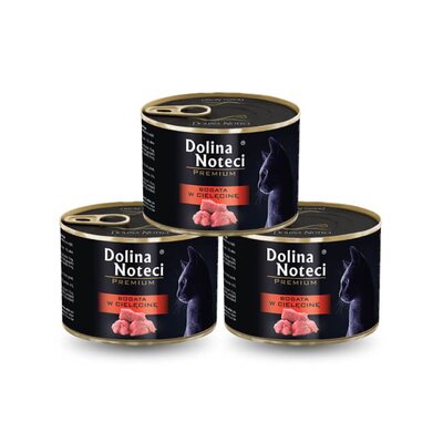 Karma dla kota DOLINA NOTECI Premium Cielęcina 3 x 185 g