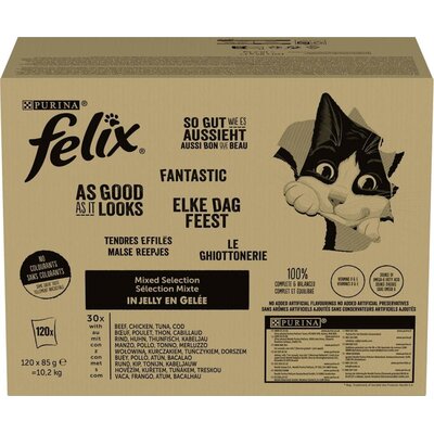Karma dla kota FELIX Jumbopack Mix smaków w galaretce (120 x 85 g)