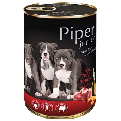 Karma dla psa PIPER Junior z sercami wołowymi i marchewką 400 g