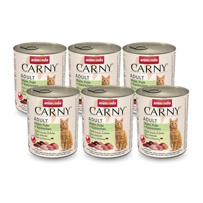 Karma dla kota ANIMONDA Carny Kurczak z indykiem i królikiem 6 x 400 g