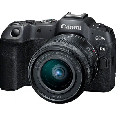 Obraz przedstawiający Aparat CANON EOS R8 Body Czarny + Obiektyw 24-50mm f/4.5-6.3 IS STM