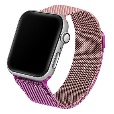 Pasek BELINE Steel do Apple Watch 2/3/4/5/6/7/8/SE/SE 2 (38/40/41mm) Różowo-fioletowy