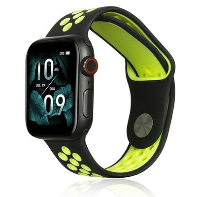 Obraz przedstawiający Pasek BELINE Sport Silicone do Apple Watch 2/3/4/5/6/7/8/SE/SE 2 (38/40/41mm) Czarno-limonkowy
