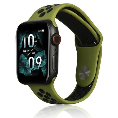Obraz przedstawiający Pasek BELINE Sport Silicone do Apple Watch 2/3/4/5/6/7/8/SE/SE 2/Ultra (42/44/45/49mm) Zielono-czarny