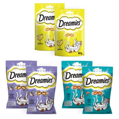 Przysmak dla kota DREAMIES Kaczka, Łosoś, Żółty ser 6 x 60 g