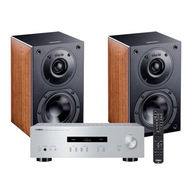 Zestaw stereo YAMAHA A-S201 V2 (Srebrny) + Kolumny głośnikowe INDIANA LINE NOTA 240 (Orzech)