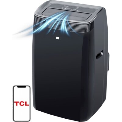 Klimatyzator przenośny TCL TAC-14CHPB NZB 3 prędkości nawiewu Funkcja Sleep Osuszanie Timer Wi-Fi Czarny