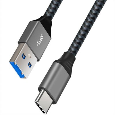 Kabel USB-A - USB-C ART QC3.0 15W 3A 1m Czarno-srebrny