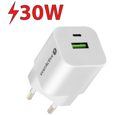 Ładowarka sieciowa EVERACTIVE SC-390Q 30W Biały