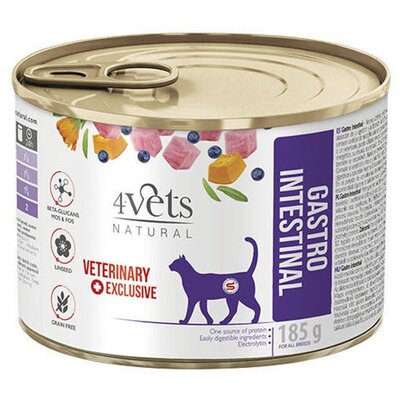 Karma dla kota 4VETS NATURAL Gastro Intenstinal Cat 185 g