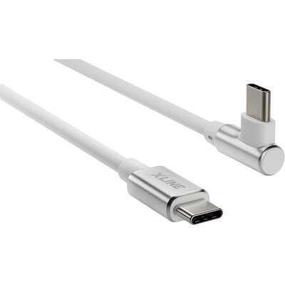 Фото - Кабель X-Line Kabel USB-C - USB-C kątowy XLINE 60W 1m UC11W90C-CC 
